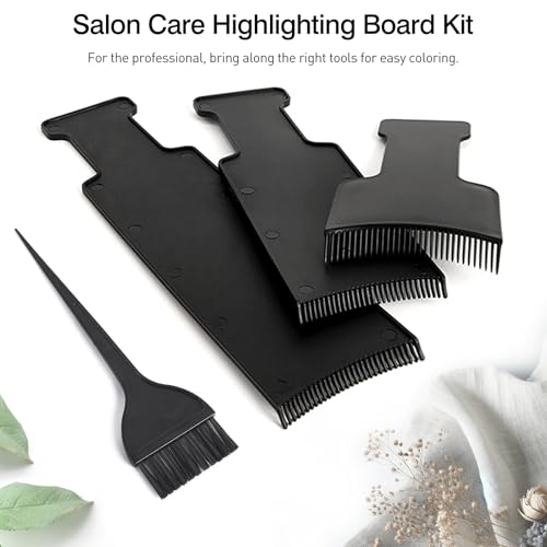 4-piece balayage highlighting kit - black nylon combs amp brush for salon amp home use