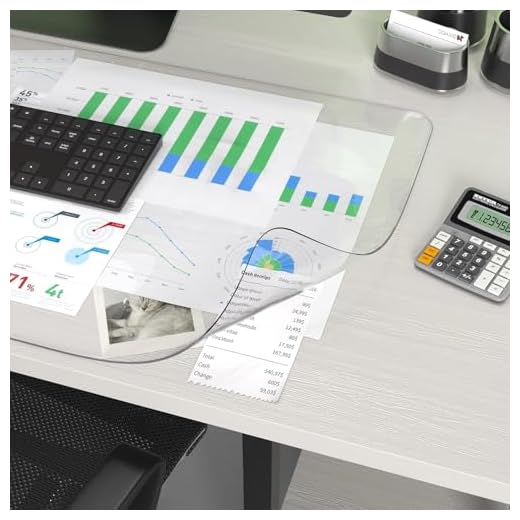 Oterri Clear Writing Desk Pad, 23.6’’x13.7” Heat Resistant Waterproof PVC Round Edge Durable Desk Protect Mat, Anti-Static Writing Mat Table Protector