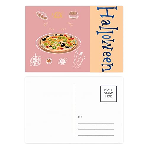 Cartes postales Halloween tomates pizza lot de 20 pour éviter les vœux banals