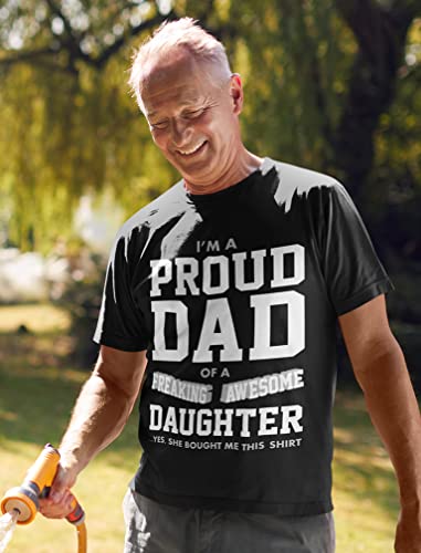Proud Dad Shirt Gifts For Dads From Daughter Fathers Day Funny Shirts For Men Medium Black #TOP1