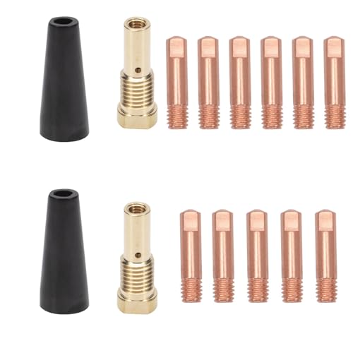 Image of Anlseiod 14PCS Flux Core Gasless Nozzle Tips Kit K3493-1 Compatible for Century FC90 80GL,Forney Easy Weld,Titanium Easy Flux,Lincoln Craftsman,Chicago Electric with 0.35 welding tips