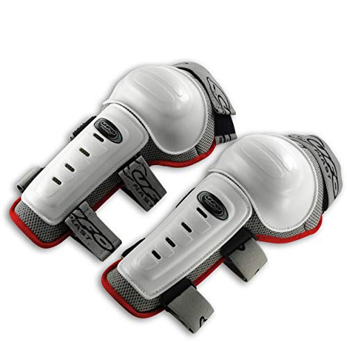 UFO PLAST Made in Italy SK09075 AIRBOARD Knee Guards/Multisport/Light and Compact/One-Size fits All/High Resistance Plastic Material with Adjustable Straps. / Color: White with Red