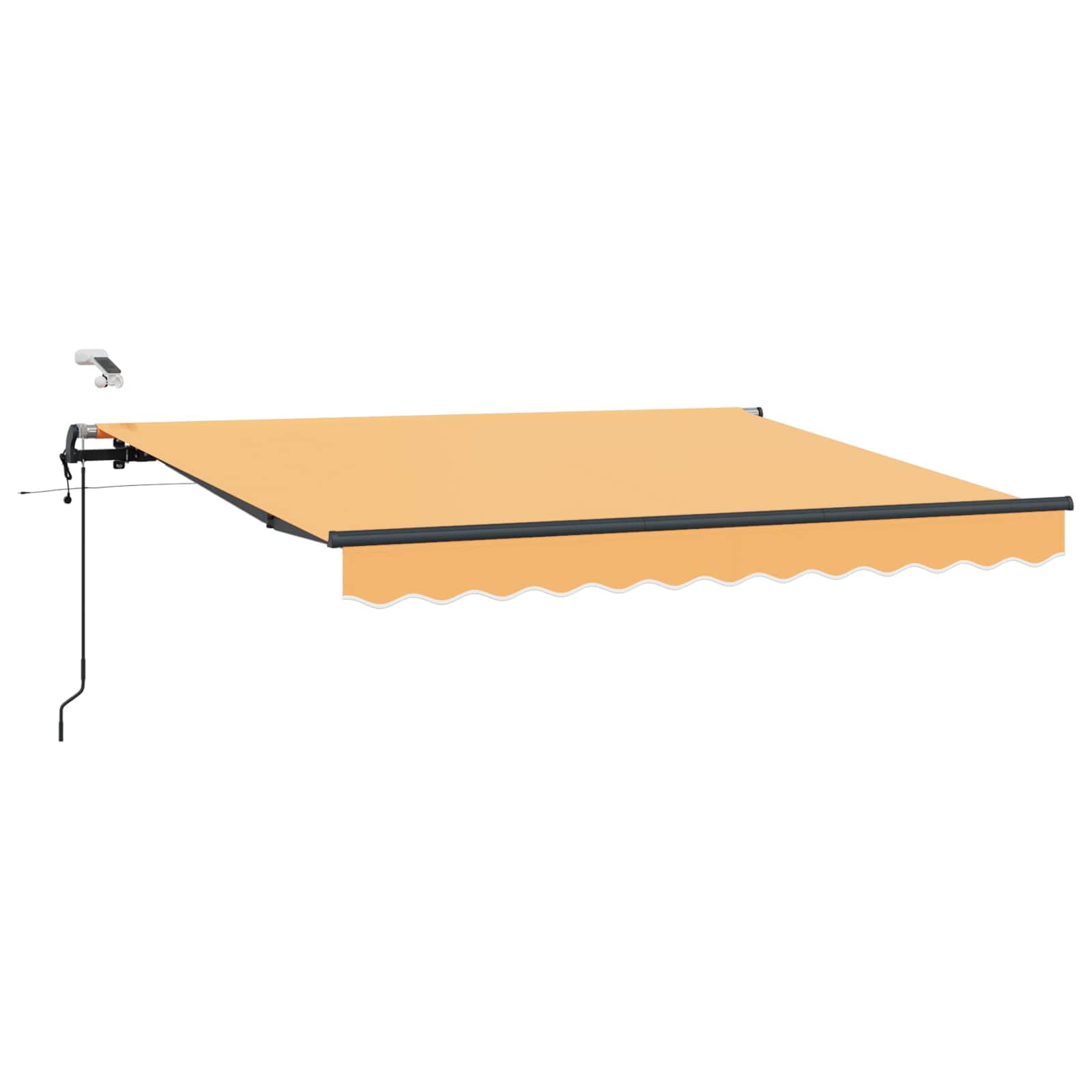 Auvent rétractable sable 400x300 cm en polyester pour ombrager le jardin
