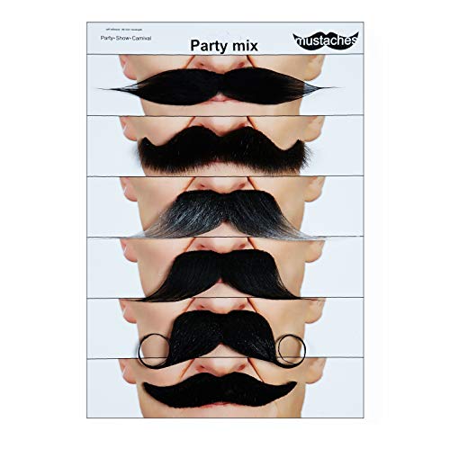Mustaches Self Adhesive Fake Mustache Mix, Novelty, False Facial Hair Value Pack (6pcs.) by Mustaches - Used condition - US$14.91