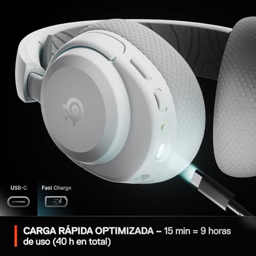 SteelSeries Arctis Nova 3X Wireless Auriculares Gaming multiplataforma – App – Batería 40h – Controladores magnéticos de neodimio – 2,4 GHz/Bluetooth – Micro extraíble – Xbox, PS, PC, Switch -Blanco 5