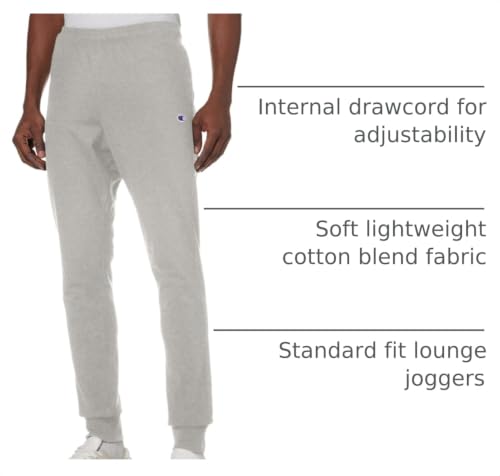 Champion Men's Lightweight Lounge Joggers, C Logo, Oxford Gray, Small US - image 4