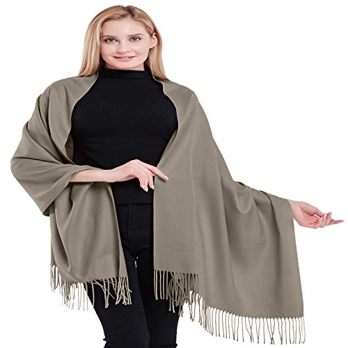 CJ Apparel Light French Beige 100% Cashmere Shawl Pashmina Scarf