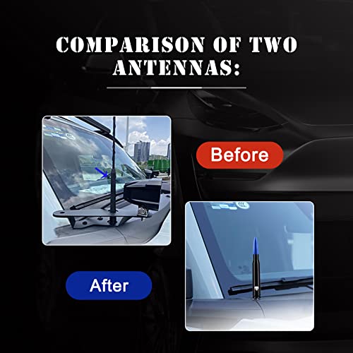 Ajxn 1 Pc Car Bullet Antenna Skull, 5.4In Suitable For Ford F150 Wrangler Jeep Chevy Silverado 1500 2500 3500 Hd Avalanche Gmc Sierra 1500 2500 3500 Denali Heavy Duty Pickup Trucks Accessories (Blue) #TOP3