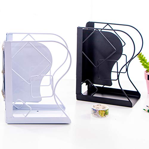 Jiari Adjustable Bookends Metal Book Ends Holder Shelf Heavy Duty Nonskid Bookend For Heavy Book (Cube Black) #TOP2