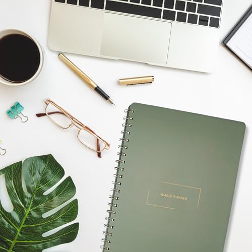 Merely Home | Undated Yearly, Daily, Weekly, Monthly Planner | 8.25" x 11.75" | To Do List Notebook for Work | Simple Design | Multiple Layouts | Academic Planner and Organizer Notebook (Evergreen, Yearly Planner - Portrait) by Merely Home - Image 9