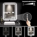 LOAAO 24X32 LED Bathroom Mirror with Lights, Anti-Fog, Dimmable, Backlit + Front Lit, Lighted Bathroom Vanity Mirror for Wall, Memory Function, Tempered Glass, Shatter-Proof, ETL Listed - Image 3