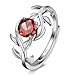 Yaresul Adjustable Branch Leaf Ruby Ring for Women 925 Sterling Silver Created Ruby Stackable Statement Ring 4-Prong Setting Anniversary Valentines Band Width 2.25mm Open Size 5-9