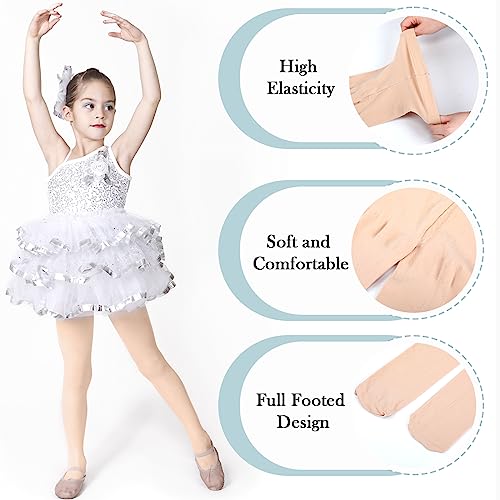 Handepo 12 Pcs Ballet Dance Tight Girls Halloween Footed Tights Soft Stockings for 6-8 Years Old Girls Cosplay Performance3