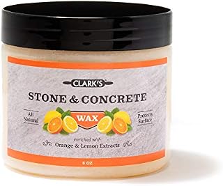 Soapstone Slate and Concrete Wax (6 Ounce) by CLARK'S - Enriched with Lemon & Orange Oils - Made with Natural Beeswax and Carnauba Wax - Stone Countertop Wax