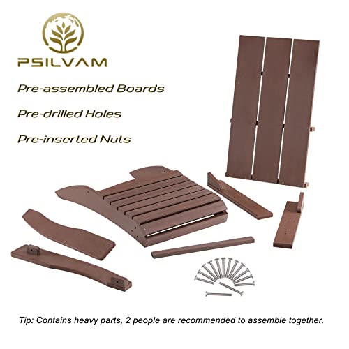 Image of Psilvam Modern Adirondack Chairs Set of 4, Dark Brown