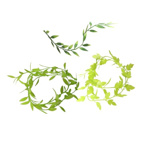 3pcs Miniature Artificial Leaf Garlands Realistic Faux Greenery Vines for