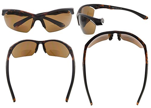 Eyekepper TR90 Sports Bifocal Sunglasses Baseball Running Fishing Driving Golf Softball Hiking Half-Rimless Reading Glasses (Matte Tortoise - Image 2
