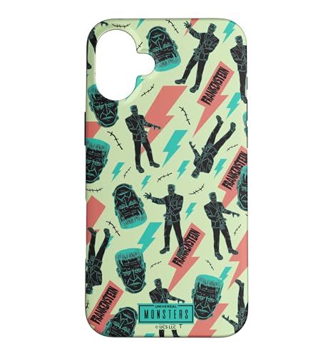 Image of Universal Monsters Frankenstein Retro Lightning AOP Case for iPhone 16 Plus