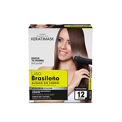 KATIVA Brazilian Keratin Treatment Kit at home Formaldehyde Free Hair Straightening with Hyaluronic Acid, Up to 12 Weeks Frizz Control for Curly, Wavy, Frizzy Hair (Straightening Kit) 8.6 fl oz