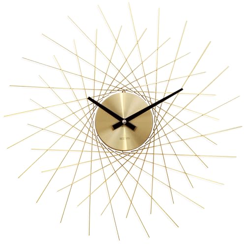 Image of Acctim 'Lohne' Design Spoke Style Metal Wall Clock In Brass Finish 49cm