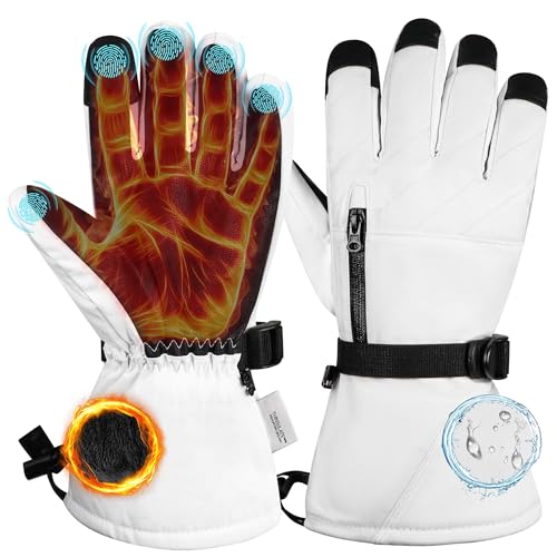 Jokisa Skihandschuhe Herren, Winterhandschuhe Verfügen über EIN Doppellagiges Wasserdichtes Design, Halten Effektiv Warm und Winddicht, Geeignet zum Skifahren,...