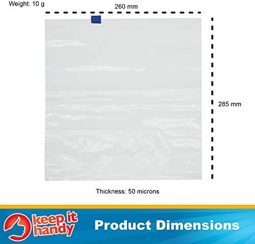 Slide Lock Food & Freezer Bags Large Size x 10 | Slider Storage Bags | Includes Free e-Book - How to Properly Store & Serve Food