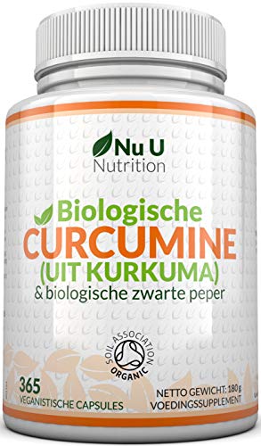 Krachtige Biologische Kurkuma 600 mg, 365 Capsules voor 12 Maanden, Biologische Kurkuma en Zwarte Peper, Veganistische Capsules, Goedgekeurd door Soil Association, Gemaakt in het Verenigd Koninkrijk