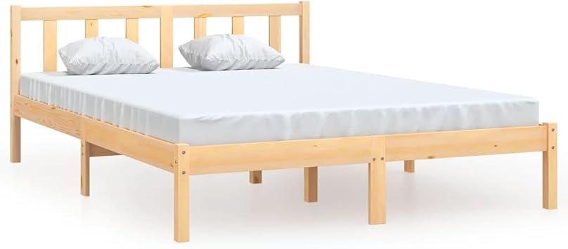 Bed with Slatted Frame Solid Wood Bed 140 x 200 cm