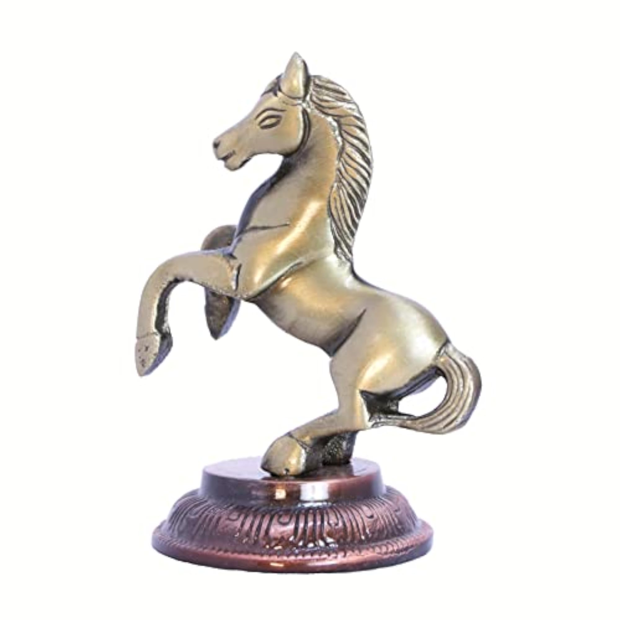 Jumping Horse Metal Statue, Wealth Table Top Figurine