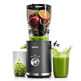 YASHE Entsafter, 300W Slow Juicer mit 148 mm Extra Großem Einfüllschacht für ganze Früchte & Gemüse, Saftpresse mit Hoher Saftausbeute, BPA-frei,Leicht zu reinigen, Ideal für Nussmilch & Saft
