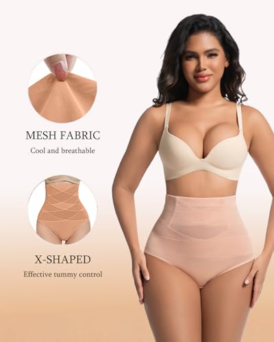 Image of 2 PCS Thong Tummy Control Shapewear Shorts for Women High Waisted Body Shaper Underwear Seamless Shapewear Panty Girdle