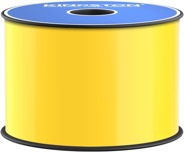 Kingston Premium Vinyl Label Tape, Yellow, 3" x 150', Compatible with LabelTac Printers, DuraLabel, VnM SignMaker, SafetyPro, Viscom and Other Printers