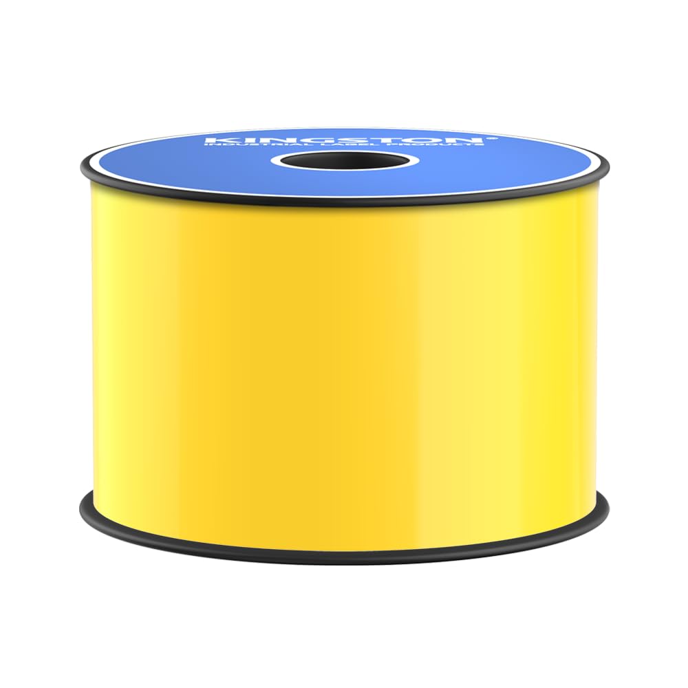 Kingston Premium Vinyl Label Tape, Yellow, 3" x 150' for DuraLabel, LabelTac, VnM SignMaker, SafetyPro, Viscom and Others