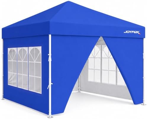 Joyfox Tenda Gazebo 3x3m Sanfonada com 4 Paredes Laterais, Barrac...