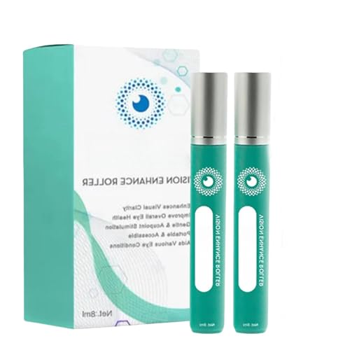 Vision Enhance Roller,Eye Strain Relieve,Eye Massage Roller,Cooling Roll-On Applicator für müde Augen,Eye Roller Serum,Relieve Eye Strain,Eye Bags Remover (2PCS)
