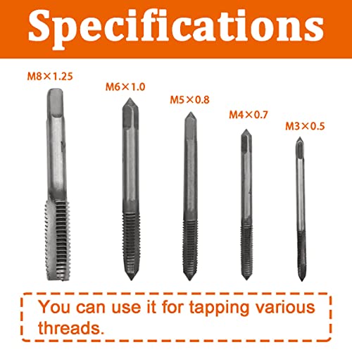 Image of 6pcs Metric ​Thread Machine Taps Set Metric Tap Set Tap Wrench Set Screw Thread Plug Taps ​M3 M4 M5 M6 M8 with 1 /16-1 /4'' Adjustable Tap Wrench O-032