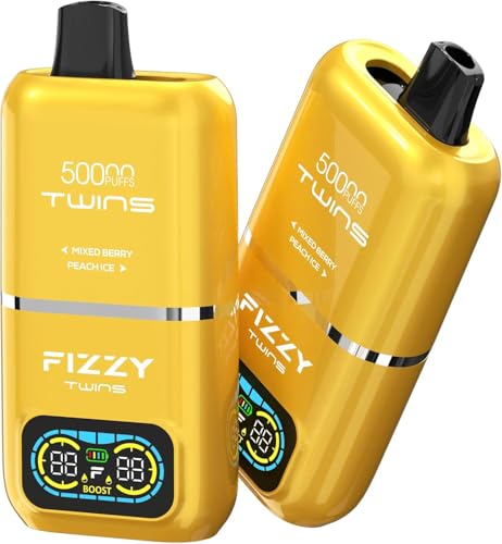 Fizzy Twins �d�q�^�o�R �V�[�V�� �����^�� �g���̂� VAPE 50000��z�� 2in1 �t���[�o�[�ؑ� �f���A�����[�h���� LED�f�B�X�v���C �c�ʕ\�� �G�A�t���[���� 850mAh Type-C�[�d�� ���� �։� �����C�^�o�R �j�R�`����
