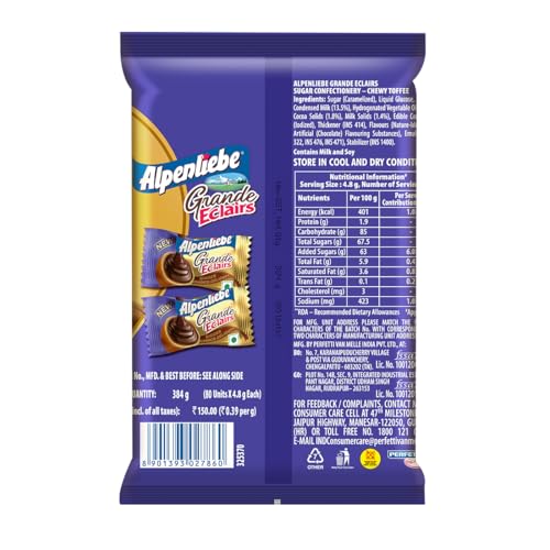 Image of Alpenliebe Eclairs Grande With Choco Delight Pouch, 80pcs, 384g