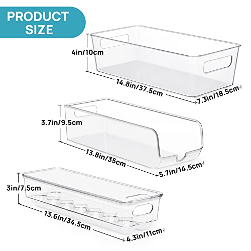 image for Vtopmart Set of 8 Fridge Organizer, Refrigerator Organizer Bins with H