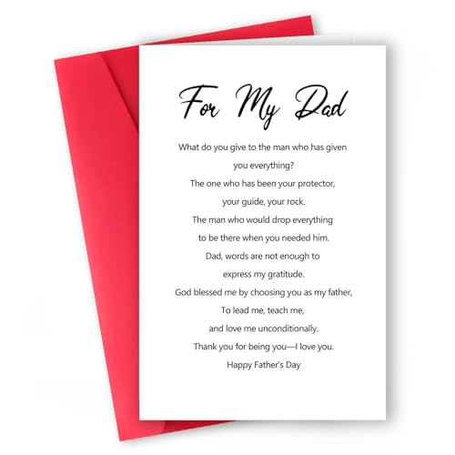 ICOOLYI Heartfelt Father's Day Card – Fathers Day Cards Gifts from Son Daughter, Touching and Emotional Father's Day Card with Gratitude, Love, and Unconditional Support