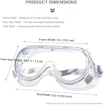 Safety Goggles Au-dessus des verres pour les hommes femmes, lab de splash chimique Goggle Adultes, protection de tonte de dust, coupe d'oignon