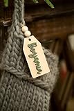 Personalized Christmas Stocking Tags Christmas Farmhouse Decor Custom Name Tag Wooden Tags Hang Tags with String Attached Christmas Name Tags Wood (Natural Wood Back)