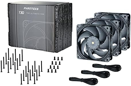 Phanteks T30 PWM 120mm Lüfter, 3er Pack - schwarz, PH-F120T30_BG_3P