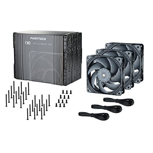 Phanteks T30-120 101 CFM 120 mm Fans 3-Pack (PH-F120T30_BG_3P