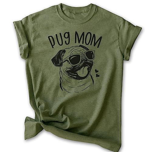 EVERTREE CLOTHING Pug Mom T-Shirt, Unisex Women's Shirt, Pug Owner, Best Dog Mom Gift