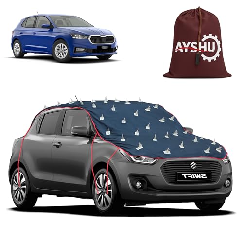Image of AYSHU Water-Resistant Spike Car Cover for Skoda Fabia - Protects from Dogs, Monkeys, Dust, Sunlight & UV - Full Roof Universal Fit