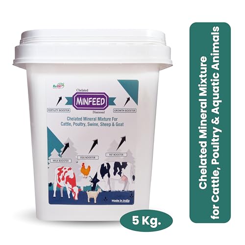Image of REFIT ANIMAL CARE Chelated Mineral Mixture for Cow, Buffalo, Cattle, Goat, Sheep & Poultry, 5 Kg, Minfeed