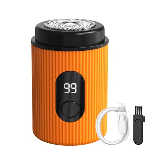 Afeitadora doméstica portátil, Afeitadoras eléctricas para hombres - Afeitadoras eléctricas Recortadora de barba portátil LED recargable | Accesorios lavables para hombres Afeitadoras faciales compact