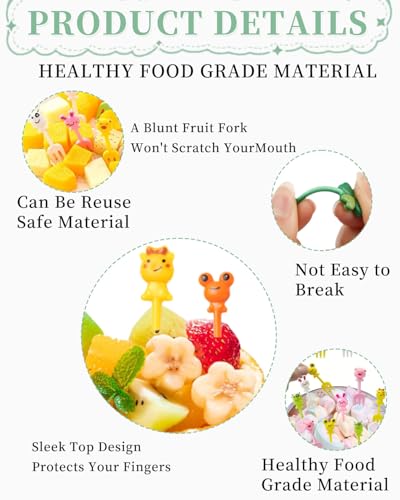 Miniatura 3 de Uyrvape 20pcs Mini Tenedores De Frutas De Dibujos Animados Para Niños, Palillos De Dientes Para Niños Accesorios Para Bento, Mini Pinchos Palillos De Dientes Adultos Postre Frutas Fiesta Infantil
