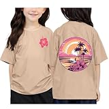 Top de encaje negro mujer estampado cuello redondo manga corta camiseta para niños y niñas camisetas de bebé niñas 98, caqui, 4-5 años
